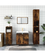Ensemble de meubles de salle de bain 3 pcs Chêne fumé | Mobilier & Déco