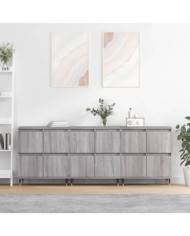 Buffets 3 pcs Sonoma gris Bois d'ingénierie | Mobilier & Déco