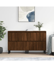 Buffets 2 pcs chêne marron bois d'ingénierie | Mobilier & Déco