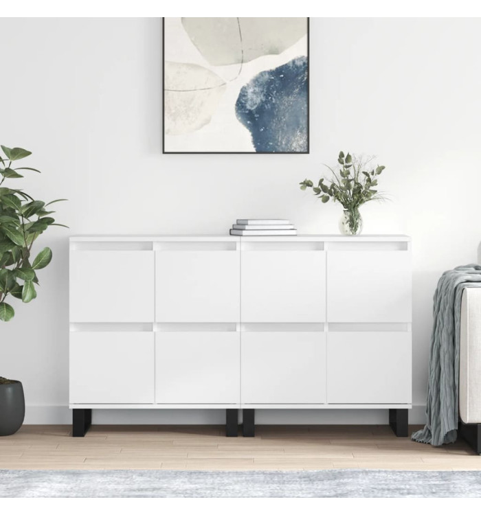 Buffets 2 pcs blanc bois d'ingénierie | Mobilier & Déco
