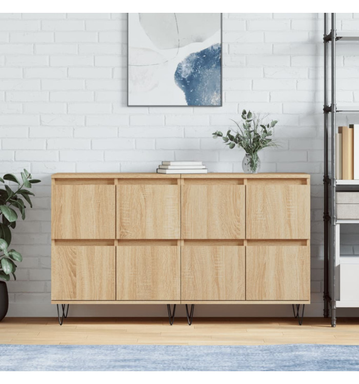 Buffets 2 pcs chêne sonoma bois d'ingénierie | Mobilier & Déco