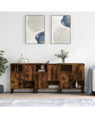Buffets 3 pcs Chêne fumé Bois d'ingénierie | Mobilier & Déco