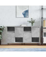 Buffets 2 pcs gris béton bois d'ingénierie | Mobilier & Déco