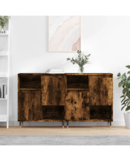 Buffets 2 pcs chêne fumé bois d'ingénierie | Mobilier & Déco