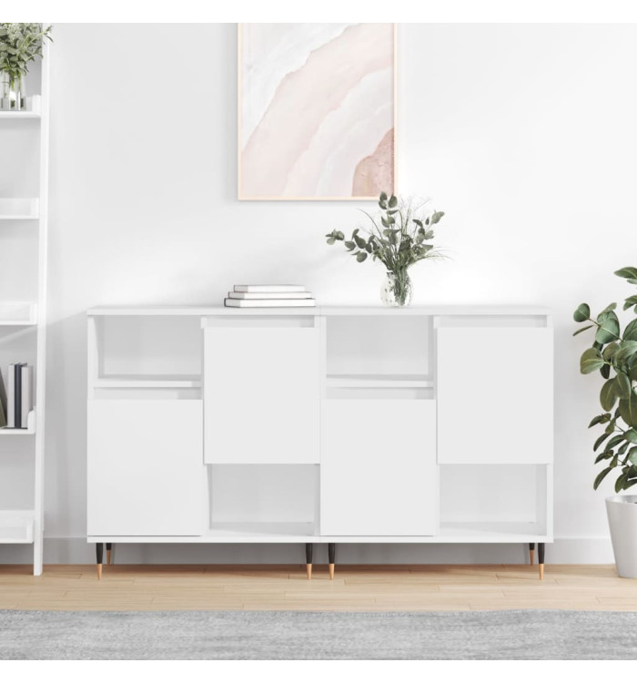 Buffets 2 pcs blanc bois d'ingénierie | Mobilier & Déco