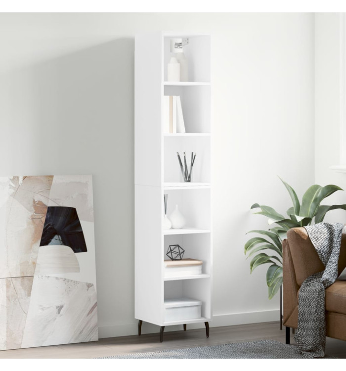 Buffet haut Blanc 34,5x32,5x180 cm Bois d'ingénierie | Mobilier & Déco