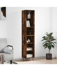 Buffet haut Chêne fumé 34,5x32,5x180 cm Bois d'ingénierie | Mobilier & Déco