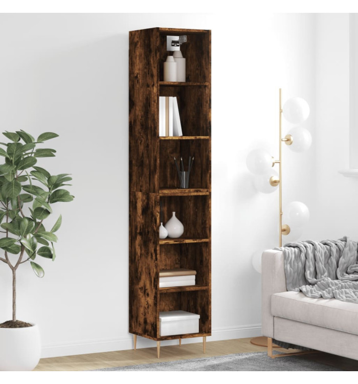 Buffet haut Chêne fumé 34,5x32,5x180 cm Bois d'ingénierie | Mobilier & Déco