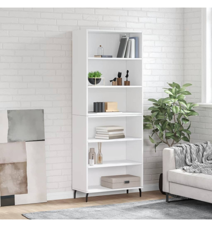 Buffet blanc 69,5x32,5x180 cm bois d'ingénierie | Mobilier & Déco