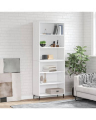Buffet blanc 69,5x32,5x180 cm bois d'ingénierie | Mobilier & Déco