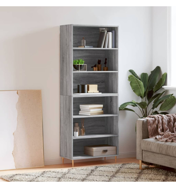 Buffet sonoma gris 69,5x32,5x180 cm bois d'ingénierie | Mobilier & Déco
