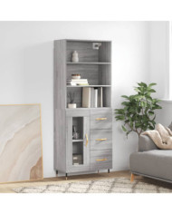 Buffet haut Sonoma gris 69,5x34x180 cm Bois d'ingénierie | Mobilier & Déco