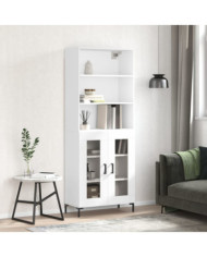 Buffet haut Blanc 69,5x34x180 cm Bois d'ingénierie | Mobilier & Déco