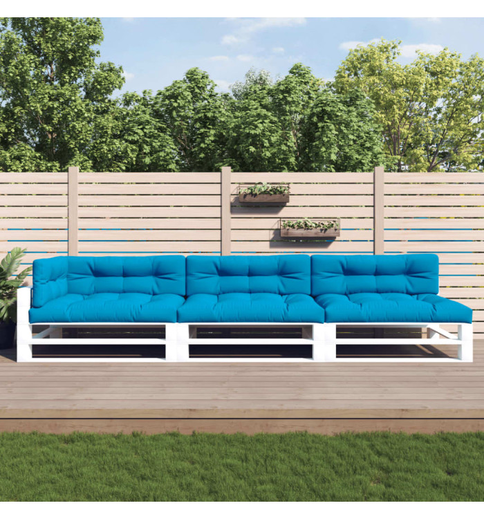 Coussins de palette lot de 7 bleu tissu | Mobilier & Déco
