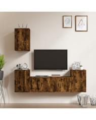 Ensemble de meubles TV 5 pcs Chêne fumé Bois d'ingénierie | Mobilier & Déco