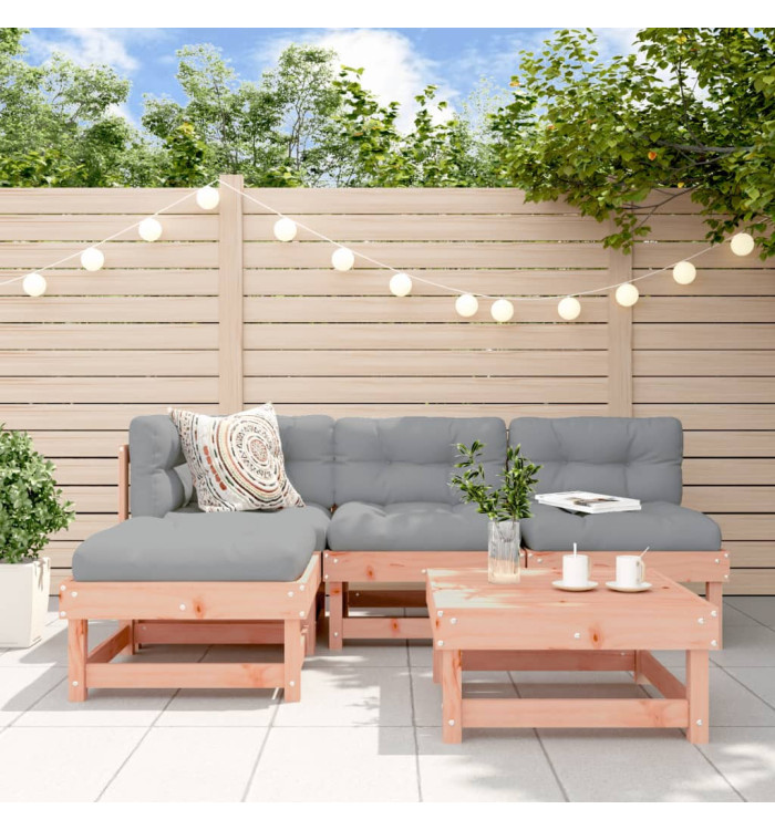 Salon de jardin 5 pcs avec coussins bois massif douglas | Mobilier & Déco
