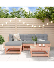 Salon de jardin 5 pcs avec coussins bois massif douglas | Mobilier & Déco