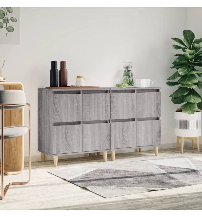 Buffets 2 pcs sonoma gris 60x35x70 cm bois d'ingénierie | Mobilier & Déco