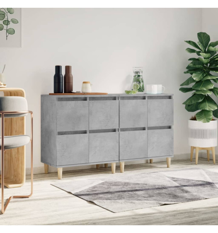 Buffets 2 pcs gris béton 60x35x70 cm bois d'ingénierie | Mobilier & Déco