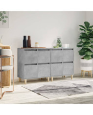 Buffets 2 pcs gris béton 60x35x70 cm bois d'ingénierie | Mobilier & Déco