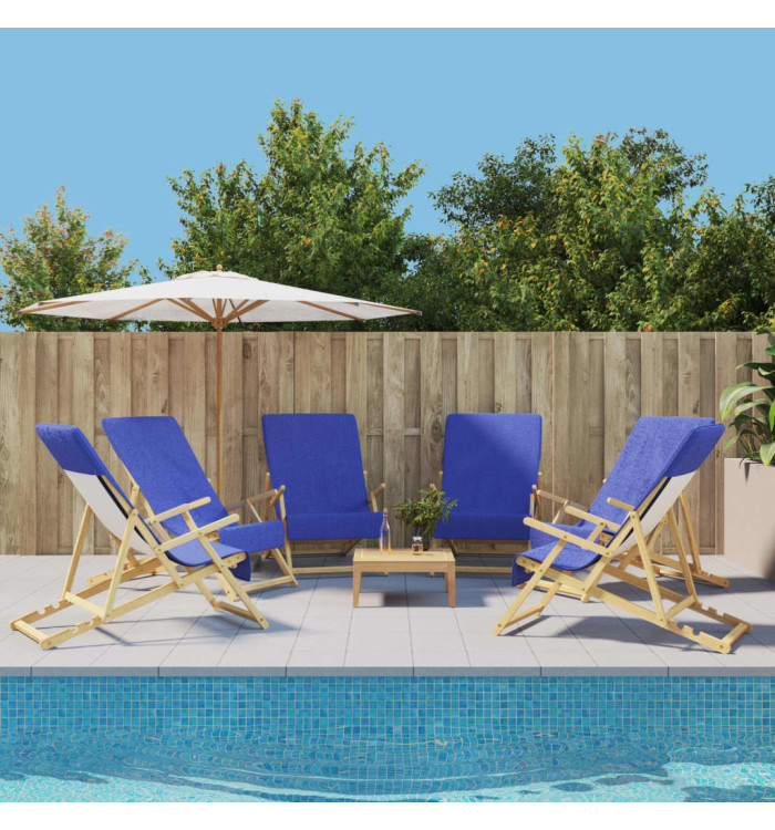 Serviettes de plage 6 pcs bleu royal 60x135 cm tissu 400 GSM | Mobilier & Déco