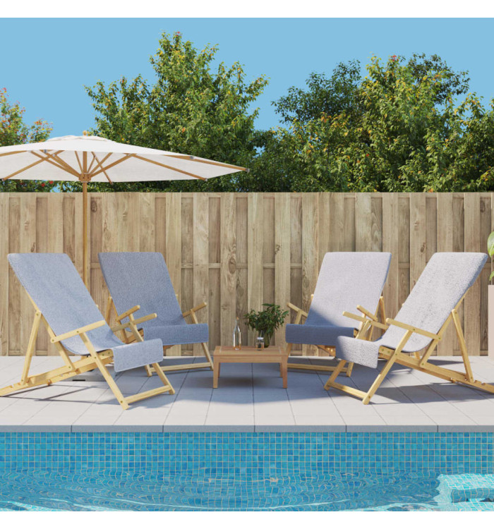 Serviettes de plage 4 pcs gris 60x135 cm tissu 400 GSM | Mobilier & Déco
