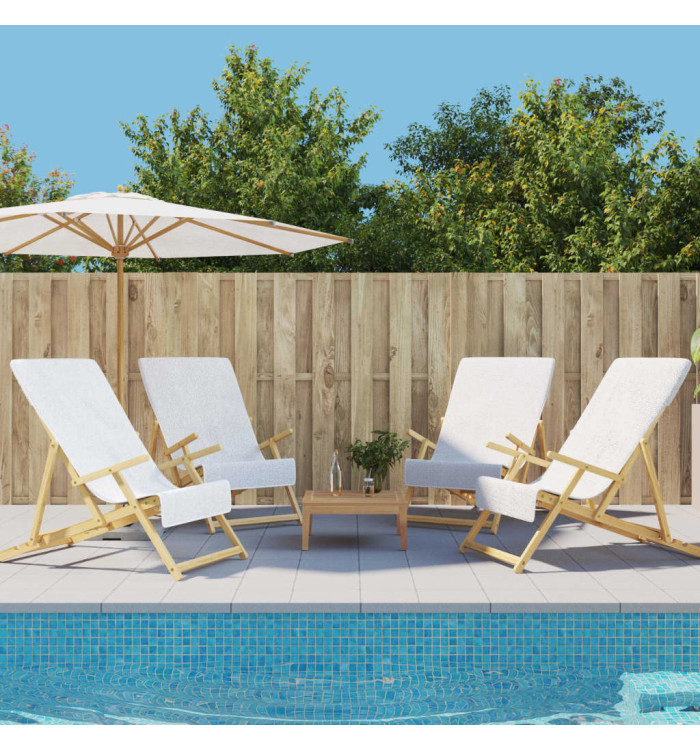 Serviettes de plage 4 pcs blanc 60x135 cm tissu 400 GSM | Mobilier & Déco