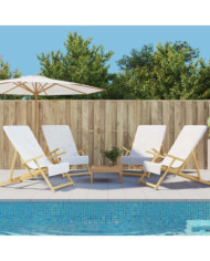 Serviettes de plage 4 pcs blanc 60x135 cm tissu 400 GSM | Mobilier & Déco