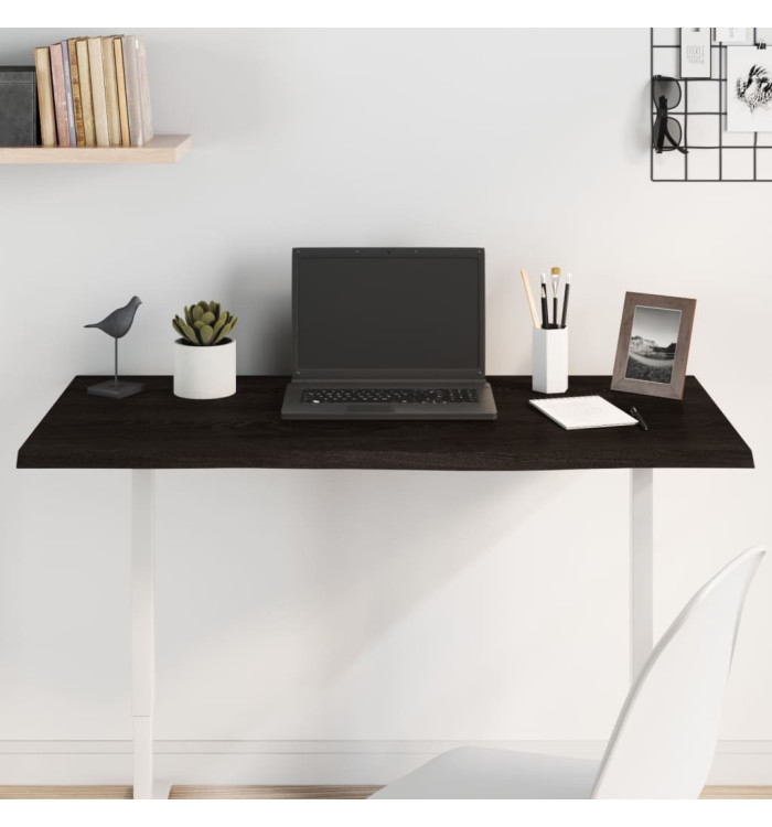 Dessus de bureau marron foncé 100x50x2 cm bois chêne traité | Mobilier & Déco