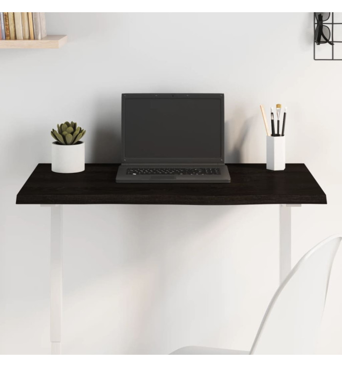 Dessus de bureau marron foncé 80x40x2 cm bois chêne traité | Mobilier & Déco