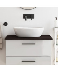 Comptoir de salle de bain marron foncé 80x50x2 cm bois traité | Mobilier & Déco