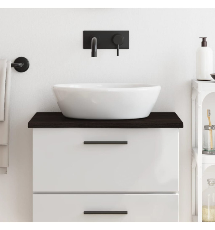 Comptoir de salle de bain marron foncé 60x50x2 cm bois traité | Mobilier & Déco
