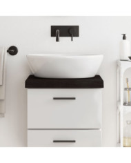 Comptoir de salle de bain marron foncé bois massif traité | Mobilier & Déco
