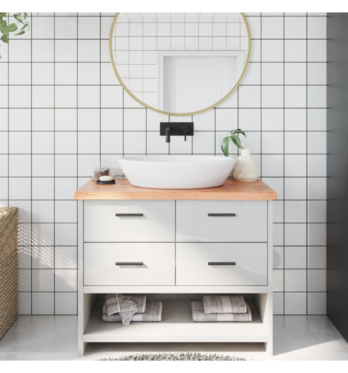 Comptoir de salle de bain marron 100x50x(2-4) cm bois traité | Mobilier & Déco