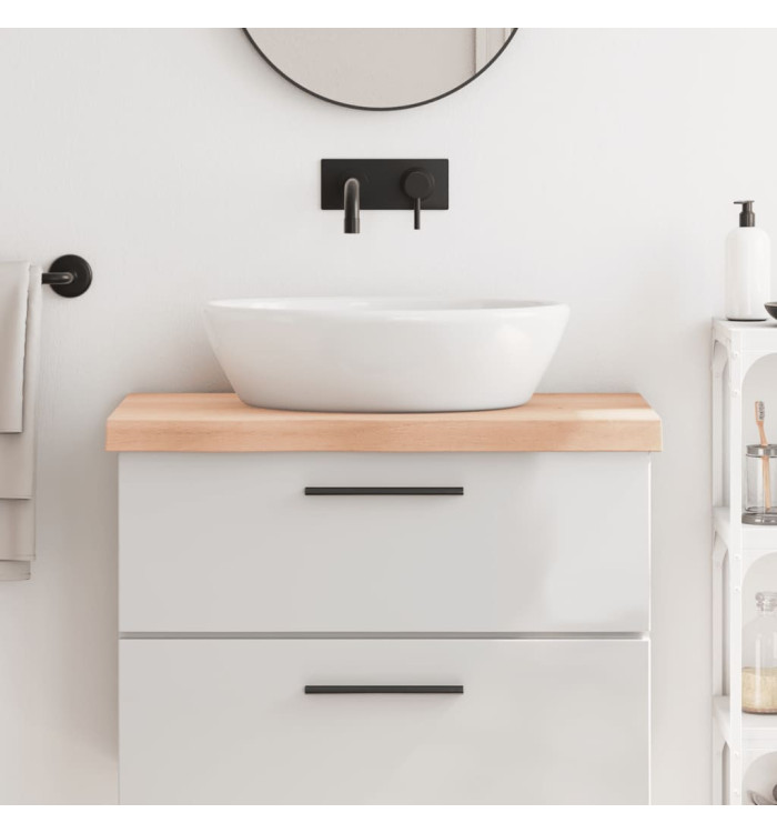 Comptoir de salle de bain 80x60x(2-6) cm bois massif non traité | Mobilier & Déco
