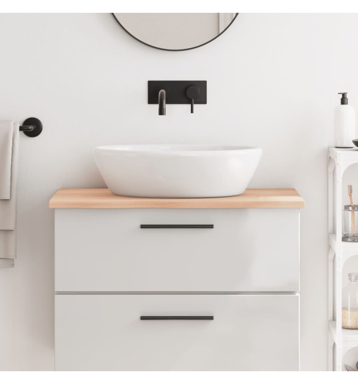 Comptoir de salle de bain 80x50x2 cm bois massif non traité | Mobilier & Déco