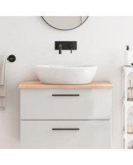 Comptoir de salle de bain 80x50x2 cm bois massif non traité | Mobilier & Déco