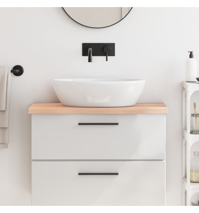 Comptoir de salle de bain 80x40x(2-4) cm bois massif non traité | Mobilier & Déco