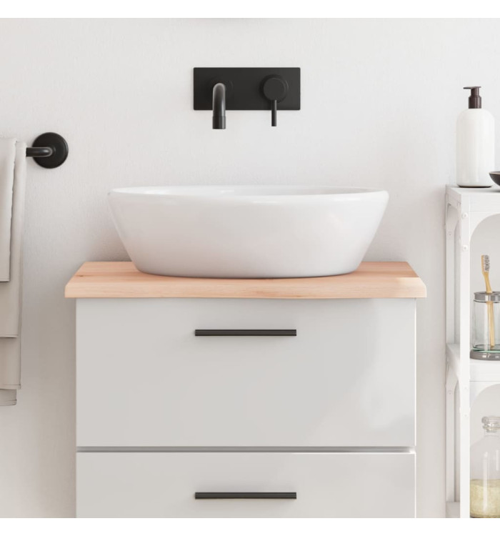 Comptoir de salle de bain 60x60x2 cm bois massif non traité | Mobilier & Déco