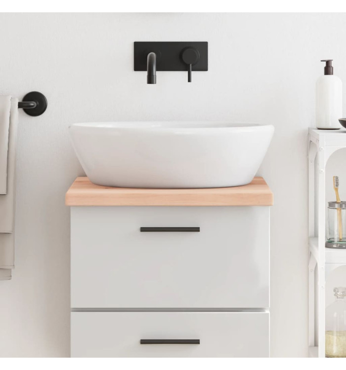 Comptoir de salle de bain 40x50x(2-4)cm bois massif non traité | Mobilier & Déco