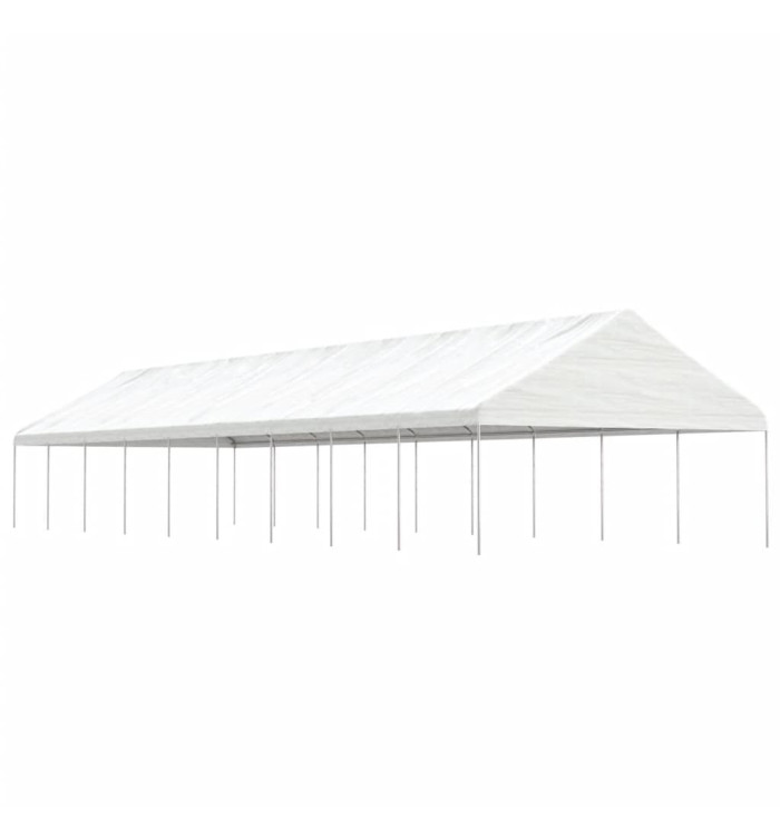 Belvédère avec toit blanc 20,07x5,88x3,75 m polyéthylène | Mobilier & Déco