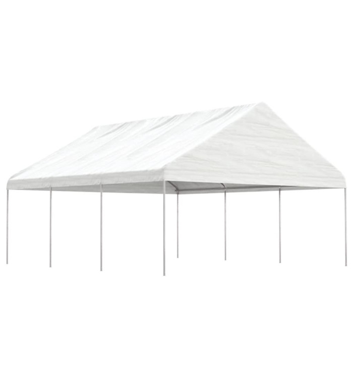 Belvédère avec toit blanc 6,69x5,88x3,75 m polyéthylène | Mobilier & Déco