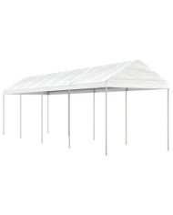 Belvédère avec toit blanc 8,92x2,28x2,69 m polyéthylène | Mobilier & Déco