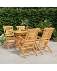 Ensemble à manger de jardin 5 pcs Bois de teck massif | Mobilier & Déco