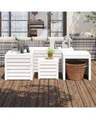 Ensemble de boîtes de jardin 4 pcs blanc bois de pin massif | Mobilier & Déco