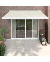 Auvent rétractable crème 3,5x2,5 m tissu et aluminium | Mobilier & Déco