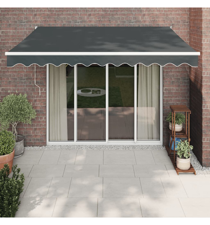 Auvent rétractable automatique anthracite 3,5x2,5 m | Mobilier & Déco