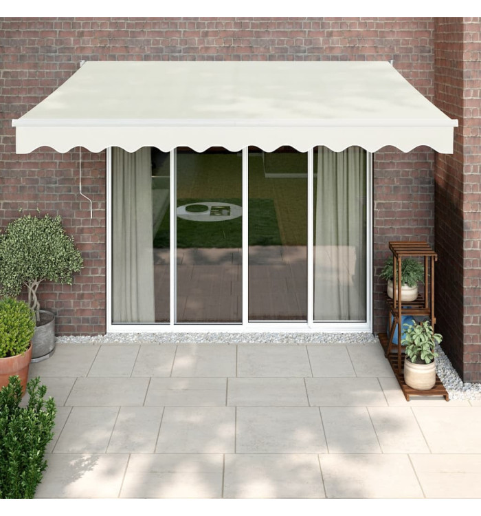 Auvent rétractable crème 3x2,5 m tissu et aluminium | Mobilier & Déco