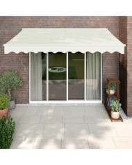 Auvent rétractable crème 3x2,5 m tissu et aluminium | Mobilier & Déco