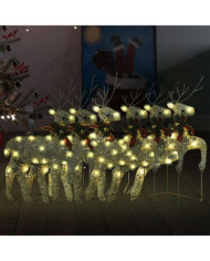 Rennes de Noël 6 pcs Doré 120 LED | Mobilier & Déco